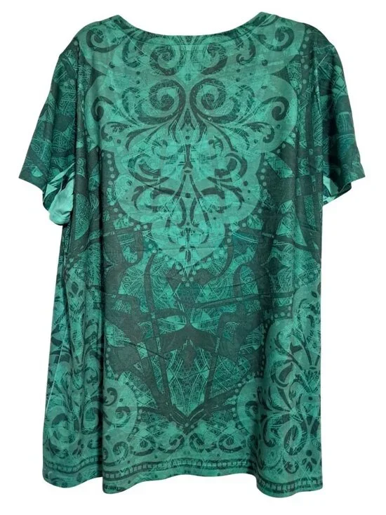 Y2K Appropriate Behavior Sublimation Top Womens Plus Size 2X Short Sleeve Embell - Picture 3 of 3